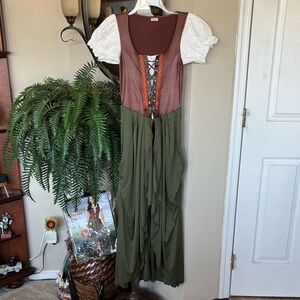 Brand New Spirit Halloween Medieval Maiden Adult Costume Lace Up Corset Dress